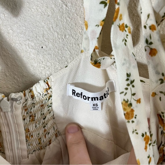 REFORMATION Avni Floral Ruffle Mini Dress - Picture 8 of 11